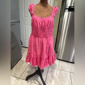 Abound Bright Pink Kids Dress with Ruffles